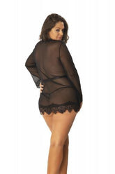 Transparante Kimono Met String - Curvy - PlayForFun